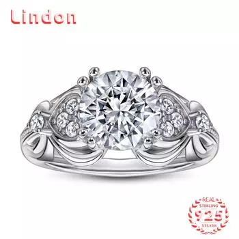 Классическое кольцо Lindon из стерлингового серебра 925 пробы с цирконом, женские украшения, свадебное обещание, подарок для вечеринки 5 серебряный