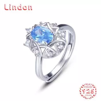 Классическое кольцо Lindon из стерлингового серебра 925 пробы с цирконом, женские ювелирные изделия, свадебный подарок для вечеринки серебряный