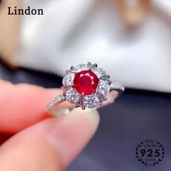 Классическое кольцо Lindon с цирконием, женские ювелирные изделия, свадебный подарок, вечеринка красный