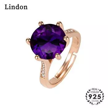 Классическое кольцо Lindon с цирконием, женские ювелирные изделия, свадебный подарок, вечеринка фиолетовый