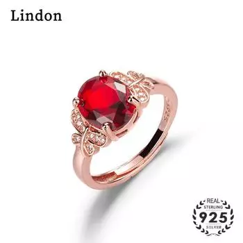 Классическое кольцо Lindon с цирконием, женские ювелирные изделия, свадебный подарок, вечеринка красный