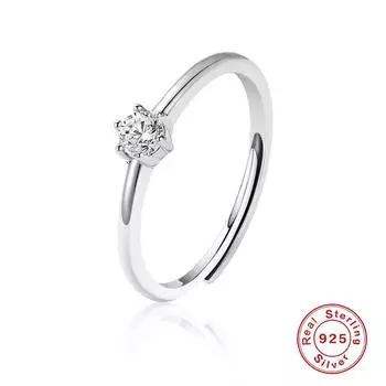 Классическое кольцо с муассанитом цвета D весом 0,25 карата с шестью крапанами, женское, из стерлингового серебра S925 с покрытием из 18-каратного золота, женское кольцо, оптом opening adjustable