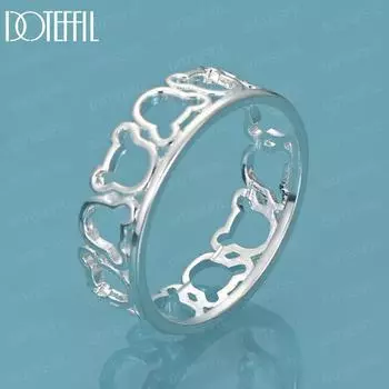 Классическое кольцо с подвеской из стерлингового серебра 925 пробы 7#