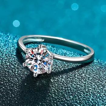 Классическое кольцо с шестью когтями Twist Arm, модное кольцо с одним бриллиантом Secret Ring, серебряное кольцо с бриллиантом S925 No. 5