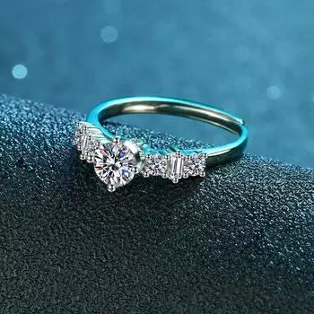 Классическое кольцо Sissi Princess Ring из серебра 925 пробы с квадратной короной и открытым кольцом, бриллиантовое кольцо стоимостью 50 центов Opening Adjustable