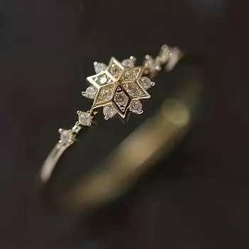 Классическое кольцо-снежинка из серебра 925 пробы, женское геометрическое ювелирное изделие, подарок на День святого Валентина Adjust