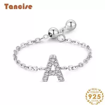 Классическое кольцо Tancision из стерлингового серебра 925 пробы с цирконом, английскими буквами и сердечками, женские украшения, свадебное обещание, вечерние подарок A серебряный