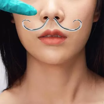 Классическое кольцо в носу с усами для особых случаев Steel Color