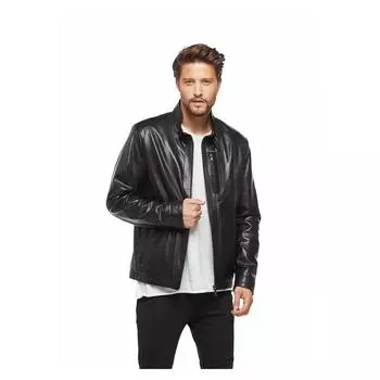 Классическое кожаное пальто Leonardo, черное