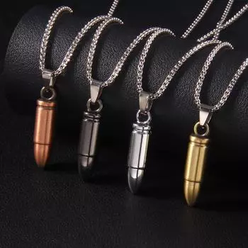 Классическое красивое ожерелье с подвеской в виде головы пули, лучший сувенир для друзей белый