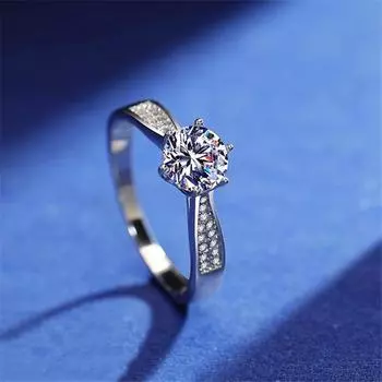 Классическое круглое кольцо с бриллиантом в форме лаборатории, 100% настоящее серебро 925 пробы, обручальное кольцо, винтажные обручальные кольца-пасьянсы для женщин 8