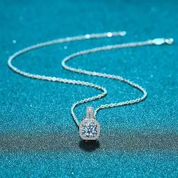 Классическое квадратное ожерелье с женским цыганским квадратным бриллиантовым кулоном S925 стерлингового серебра с цепочкой на ключицу 925 silver