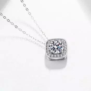 Классическое квадратное универсальное подвесное ожерелье из стерлингового серебра 925 пробы, роскошное женское ювелирное изделие 925