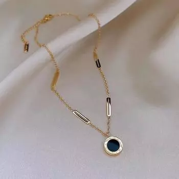 Классическое модное ожерелье с подвеской из титановой стали и римскими цифровыми пластинами 2023 года, модные ювелирные аксессуары для вечеринок, женское сексуальное ожерелье