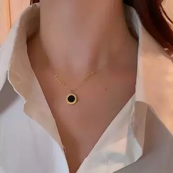 Классическое модное римское цифровое вафельное ожерелье из нержавеющей стали, 2022, модные украшения, женское сексуальное ожерелье для рождественской вечеринки золотой