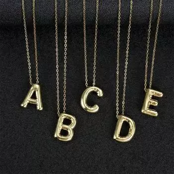 Классическое ожерелье-цепочка, трендовая женская подвеска, персонализированное золотое ожерелье из 26 букв, именное ожерелье, персонализированное ожерелье A