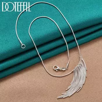 Классическое ожерелье-цепочка в виде змеи из стерлингового серебра цвета Подарочные модные украшения 45cm