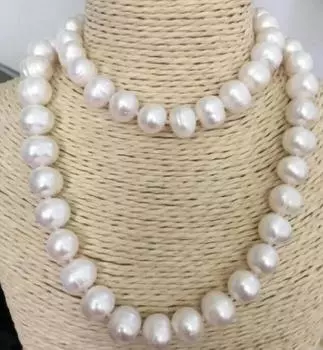 Классическое ожерелье из белого жемчуга Южного моря в стиле барокко диаметром 9–10 мм, длина 38 дюймов.