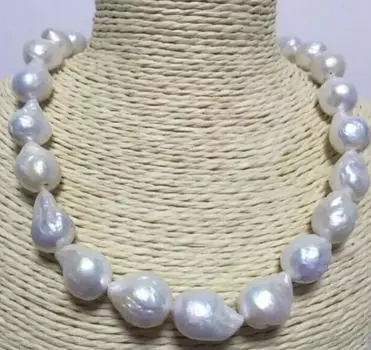 Классическое ожерелье из белого жемчуга Южного моря в стиле барокко диаметром 12-13 мм, 18 дюймов