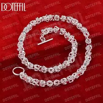 Классическое ожерелье из стерлингового серебра 924 пробы, модные свадебные украшения 45CM