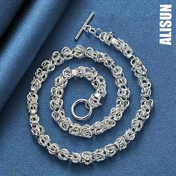 Классическое ожерелье из стерлингового серебра 924 пробы, модные свадебные украшения 45CM