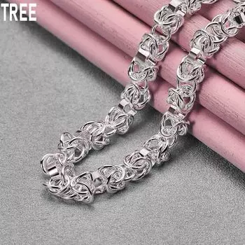 Классическое ожерелье из стерлингового серебра 924 пробы, модные свадебные украшения 45CM