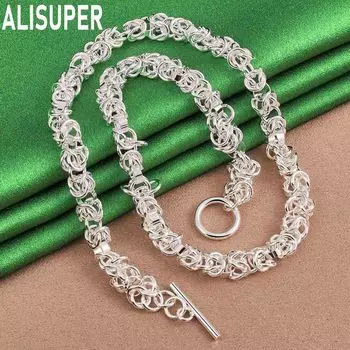 Классическое ожерелье из стерлингового серебра 924 пробы, модные свадебные украшения 45CM