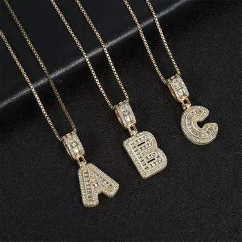 Классическое ожерелье с буквами из циркония, цветное ожерелье с буквами из кристаллов для вечеринки, дня рождения, ювелирных изделий, подарков оптом A