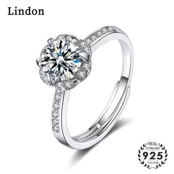 Классическое посеребренное кольцо Lindon с цирконом, женские ювелирные изделия, подарок на свадьбу и вечеринку