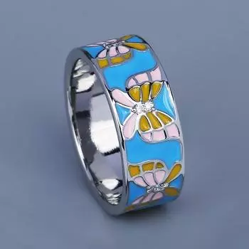 Классическое посеребренное женское кольцо, модное кольцо с бабочкой, эмалированные ювелирные изделия ручной работы, свадебное кольцо, ювелирные изделия для вечеринки 6 разноцветный