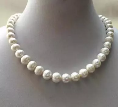 Классическое повседневное ожерелье с нагрудником из натурального пресноводного жемчуга 9-10 мм
