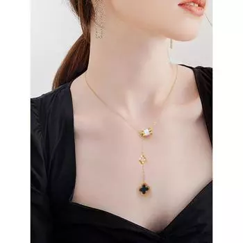 Классическое позолоченное ожерелье на талии из титановой стали с цепочкой на ключице, лучший подарок для друзей золотой