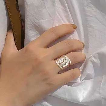 Классическое резное полое винтажное кольцо с узором в виде птицы и дерева, женские кольца, ювелирные аксессуары US 7 серебряный
