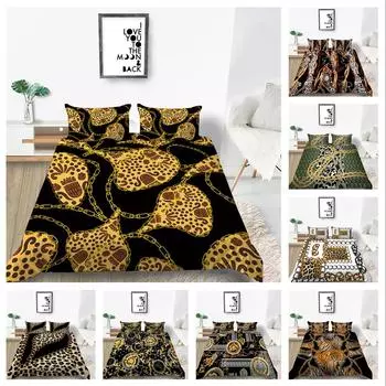 Классическое роскошное постельное белье с роскошным принтом, пододеяльник, наволочка, 2 или 3 полноразмерные двойные ткани из микрофибры, мягкая моющаяся молния, украшение для дома Baby 100x135cm