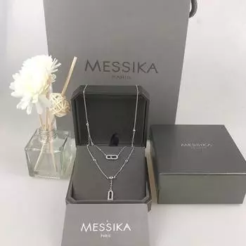 Классическое серебряное 925 пробы двойное съемное яркое женское ожерелье из европейского и американского модного рождественского подарка в виде ожерелья богини Other