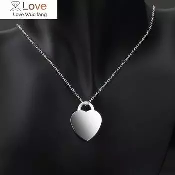 Классическое серебряное 925 пробы, кулоны в форме сердца, уличное ожерелье для женщин, модные подарки для пар, вечеринки, свадьбы, ювелирные изделия