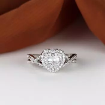 Классическое серебряное кольцо любви для женщин, обручальное кольцо для невесты, романтический подарок на годовщину 6 белый