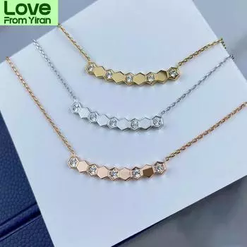 Классическое Высокое ювелирное искусство, ожерелье в виде сот из стерлингового серебра 925 пробы, женское кулон «Любовное гнездо», роскошный модный бренд, свадебный подарок 45cm