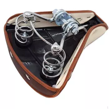 Классическое велосипедное сиденье с пружинной подушкой с ретро-заклепками для комфортной езды на велосипеде коричневый