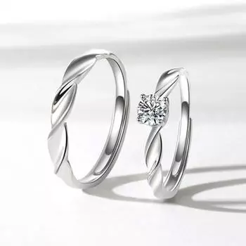 Классическое витое регулируемое кольцо для пары, медное покрытие, платина, четыре когтя, женские ювелирные изделия на палец, оптовая продажа, бесплатная доставка Adjustable ring