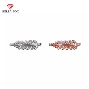 Классическое женское кольцо BELLA BOX, открытое кольцо в форме листьев, регулируемый размер Resizable розового золота