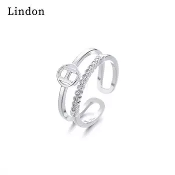 Классическое женское кольцо Lindon из медного сплава с цирконием, женские ювелирные изделия, свадебный подарок для вечеринки серебряный