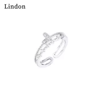 Классическое женское кольцо Lindon из медного сплава с цирконием, женские ювелирные изделия, свадебный подарок для вечеринки серебряный