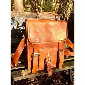 Классная кожаная сумка через плечо, кожаная сумка с ручкой, стильный кожаный мессенджер, сумка через плечо/через плечо, кожаная сумка унисекс, кошелек Fairtrade 9 x 11 x 3 in коричневый