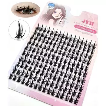 Кластеры для наращивания ресниц, 160 шт., большая емкость, русские ресницы, сделай сам, сегментированные накладные ресницы, натуральные толстые ресницы манга, макияж C&0.07mm&10mm