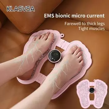 KLASVSA EMS массажер для ног складной электрический массажный коврик стимулятор мышц, способствующий кровообращению мышц, массаж ног, расслабление розовый