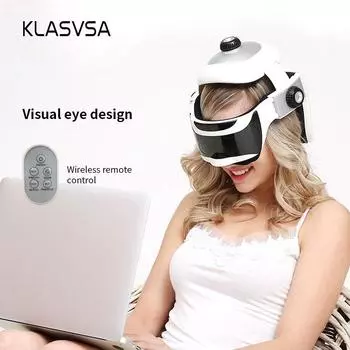 KLASVSA Электрический подогрев головы, массажный шлем, автоматический вибрационный массажер для шеи, музыкальный стимулятор мышц, здравоохранение