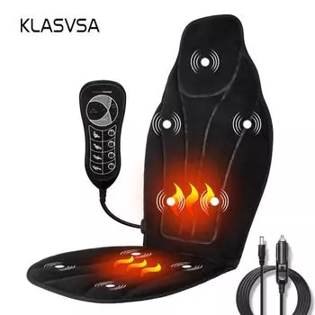 KLASVSA массажное кресло с подогревом для шеи для заднего сиденья автомобиля, домашнего офиса, массажер, вибрационная подушка, релаксация спины, шеи EU Plug