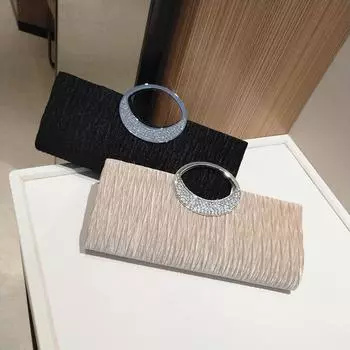 Клатч-сумка с бриллиантами, вечерняя сумочка, женская мода, плиссированные цепочки, сумки через плечо для вечеринок, элегантные дамские банкетные свадебные сумки