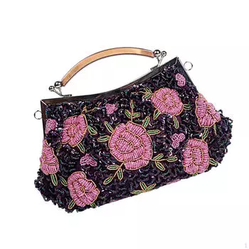 Клатч-сумочка для женщин с цветочным дизайном для мероприятий и вечеринок Violet Pink